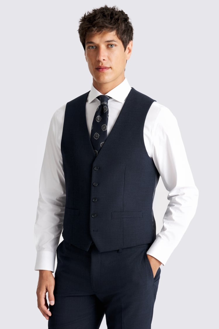 Slim Fit Navy Puppytooth Suit