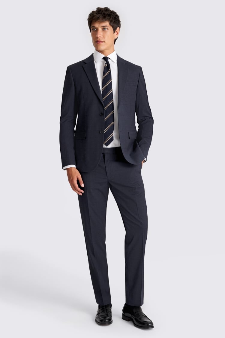 Slim Fit Blue Check Suit