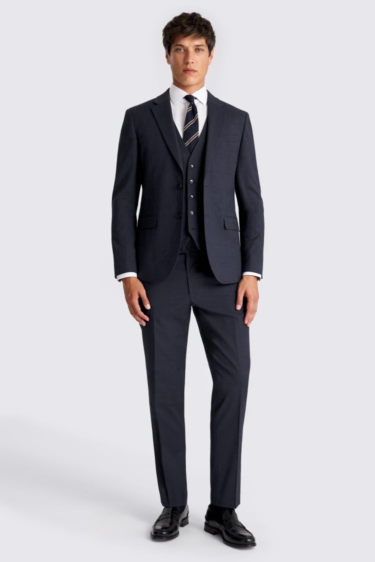 Slim Fit Blue Check Suit