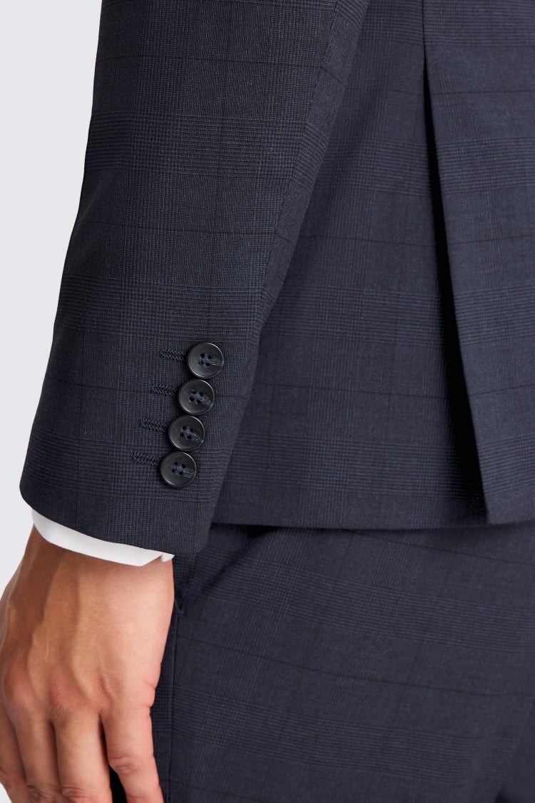 Slim Fit Blue Check Suit