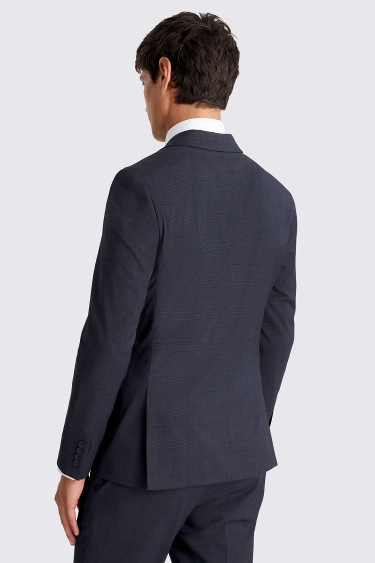 Slim Fit Blue Check Suit