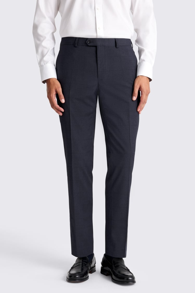 Slim Fit Blue Check Suit