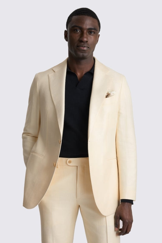 Italian Tailored Fit Off White Twill Suit