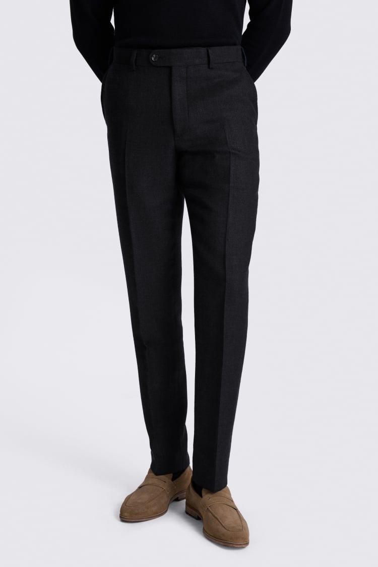 Italian Tailored Fit Black Twill Suit