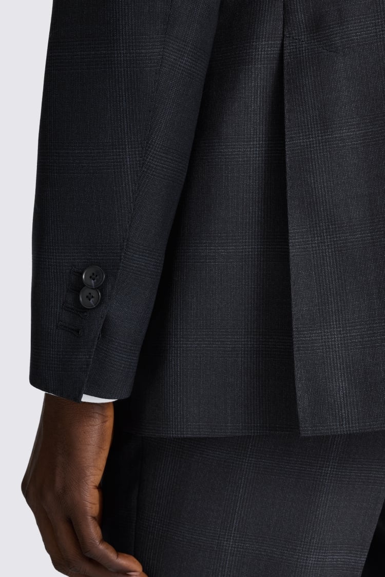 Italian Tailored Fit Navy Check Suit