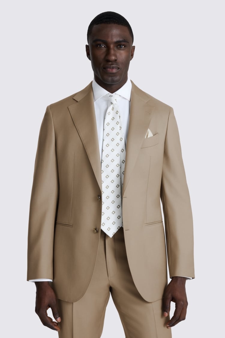 Italian Tailored Fit Taupe Twill Suit