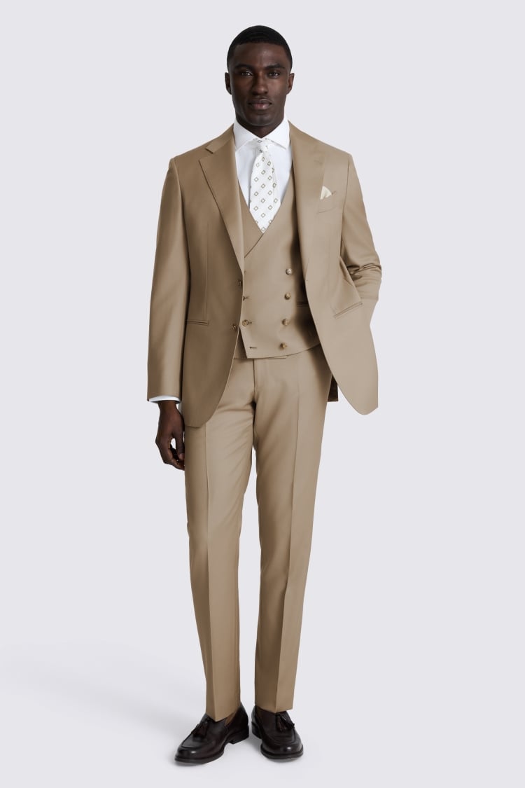 Italian Tailored Fit Taupe Twill Suit
