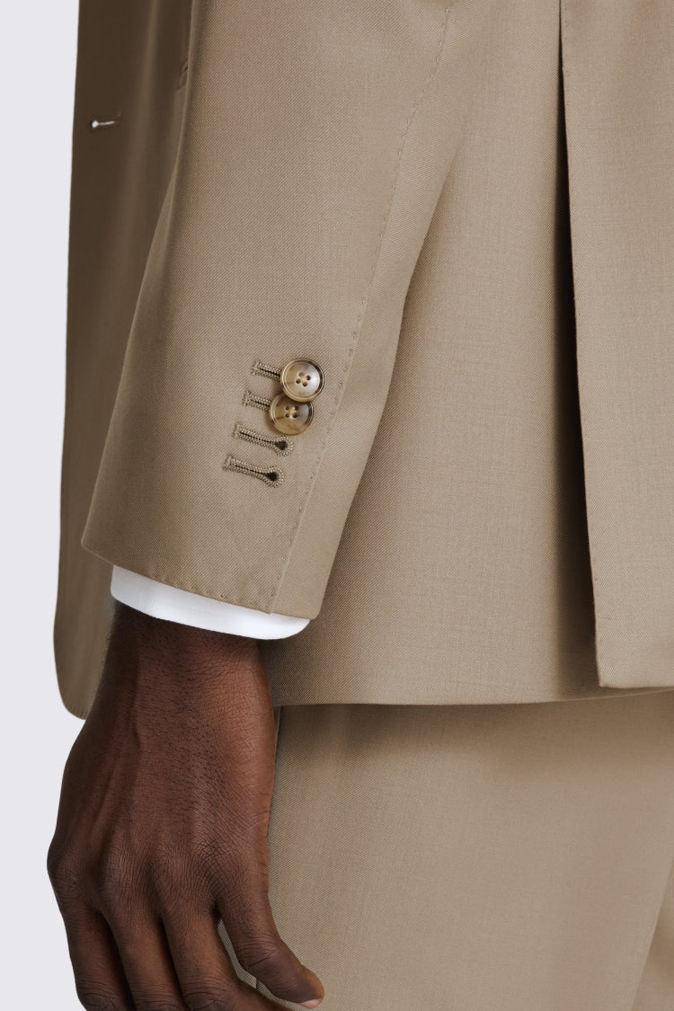 Italian Tailored Fit Taupe Twill Suit