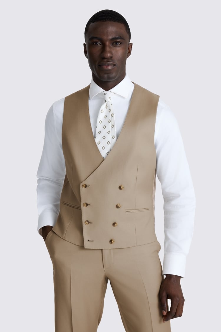 Italian Tailored Fit Taupe Twill Suit