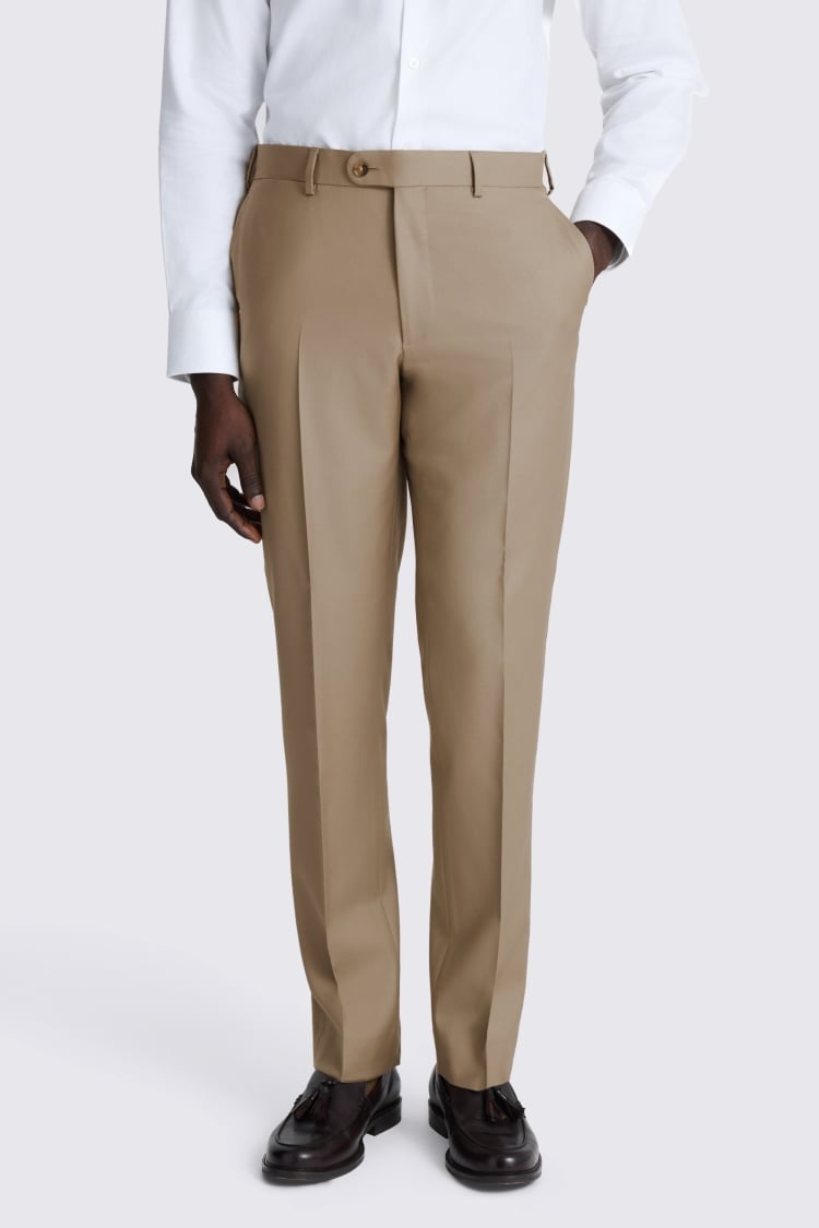 Italian Tailored Fit Taupe Twill Suit