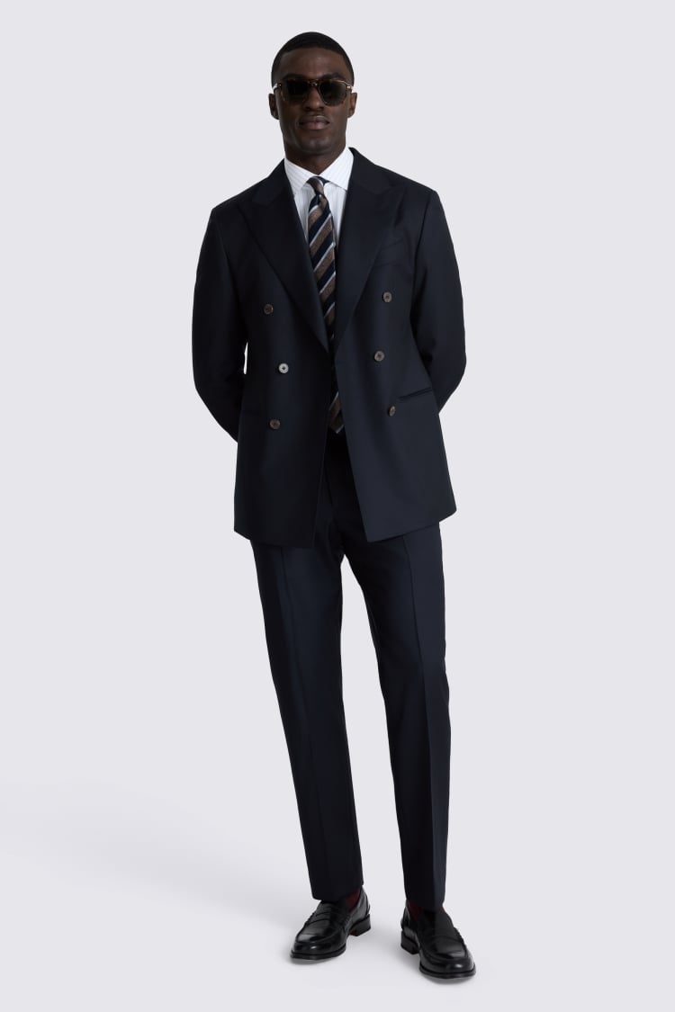 Italian Tailored Fit Navy Twill Suit