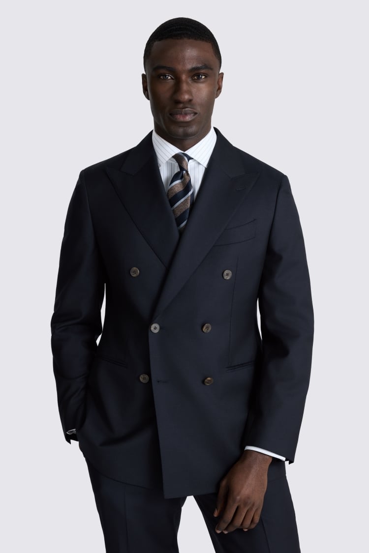Italian Tailored Fit Navy Twill Suit