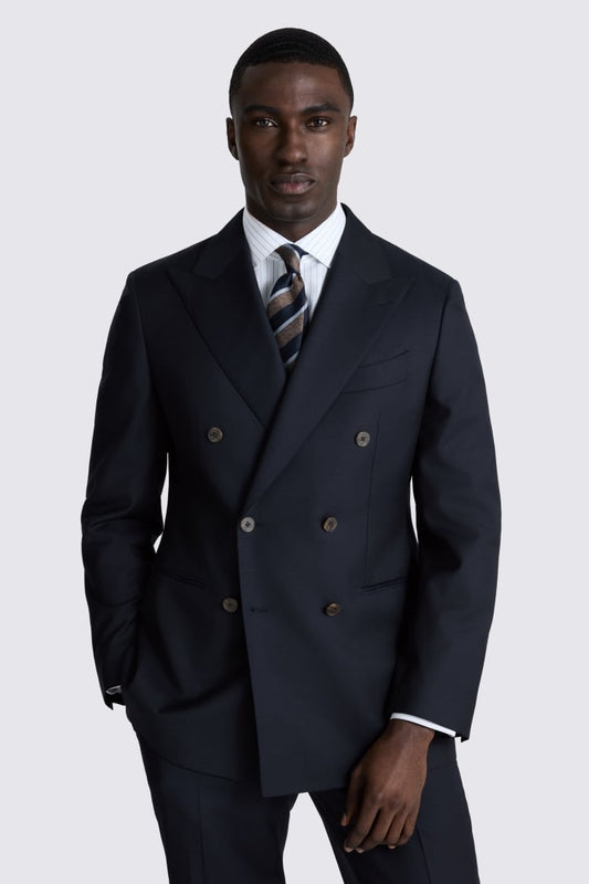 Italian Tailored Fit Navy Twill Suit