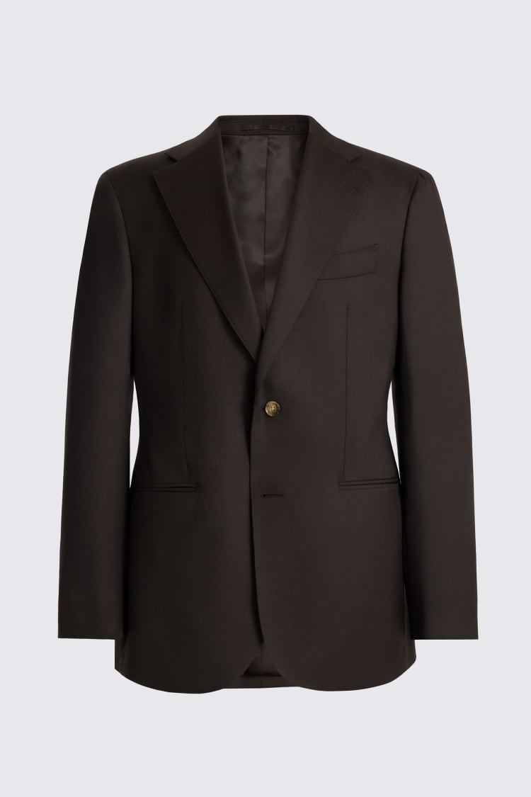 Italian Tailored Fit Brown Twill Suit