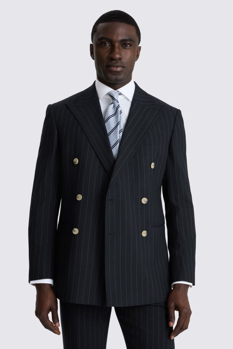 Tailored Fit Navy Stripe Suit