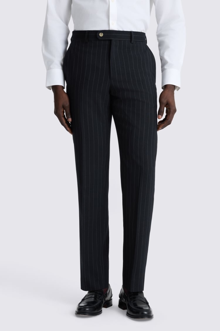 Tailored Fit Navy Stripe Suit
