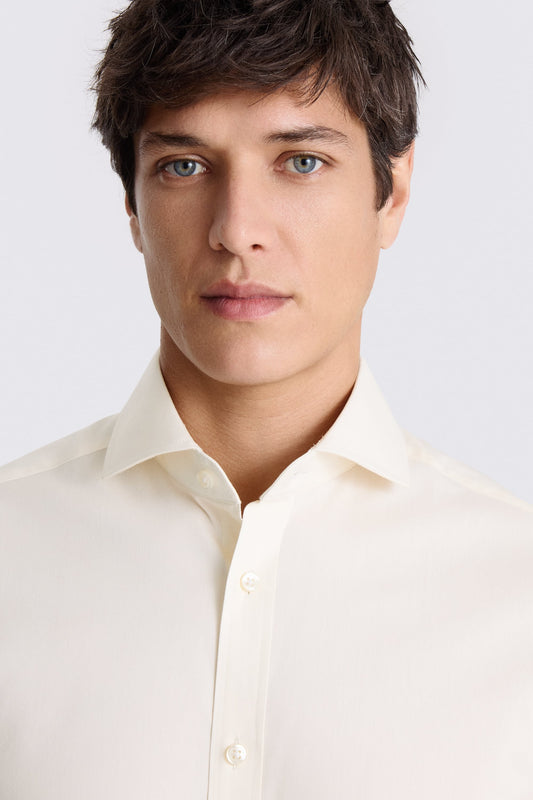 Tailored Fit Off-White Stretch Shirt