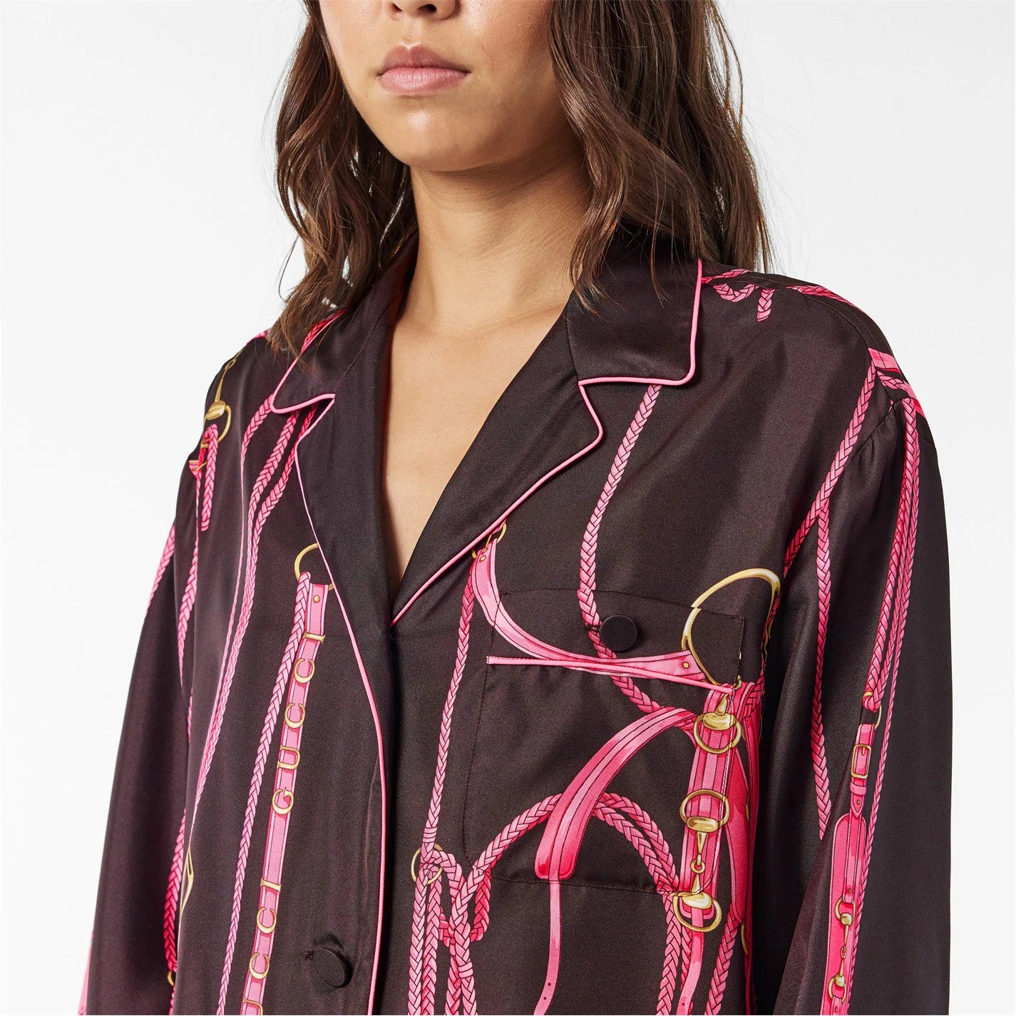 Women's Flowy Short Sleeve Patterned Relaxed Fit Shirt
