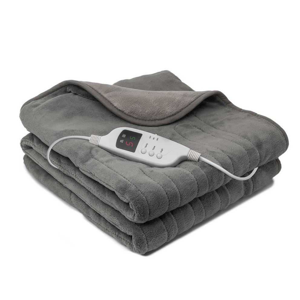 HEATED TWO TONE OVER THROW BLANKET 160x120CM