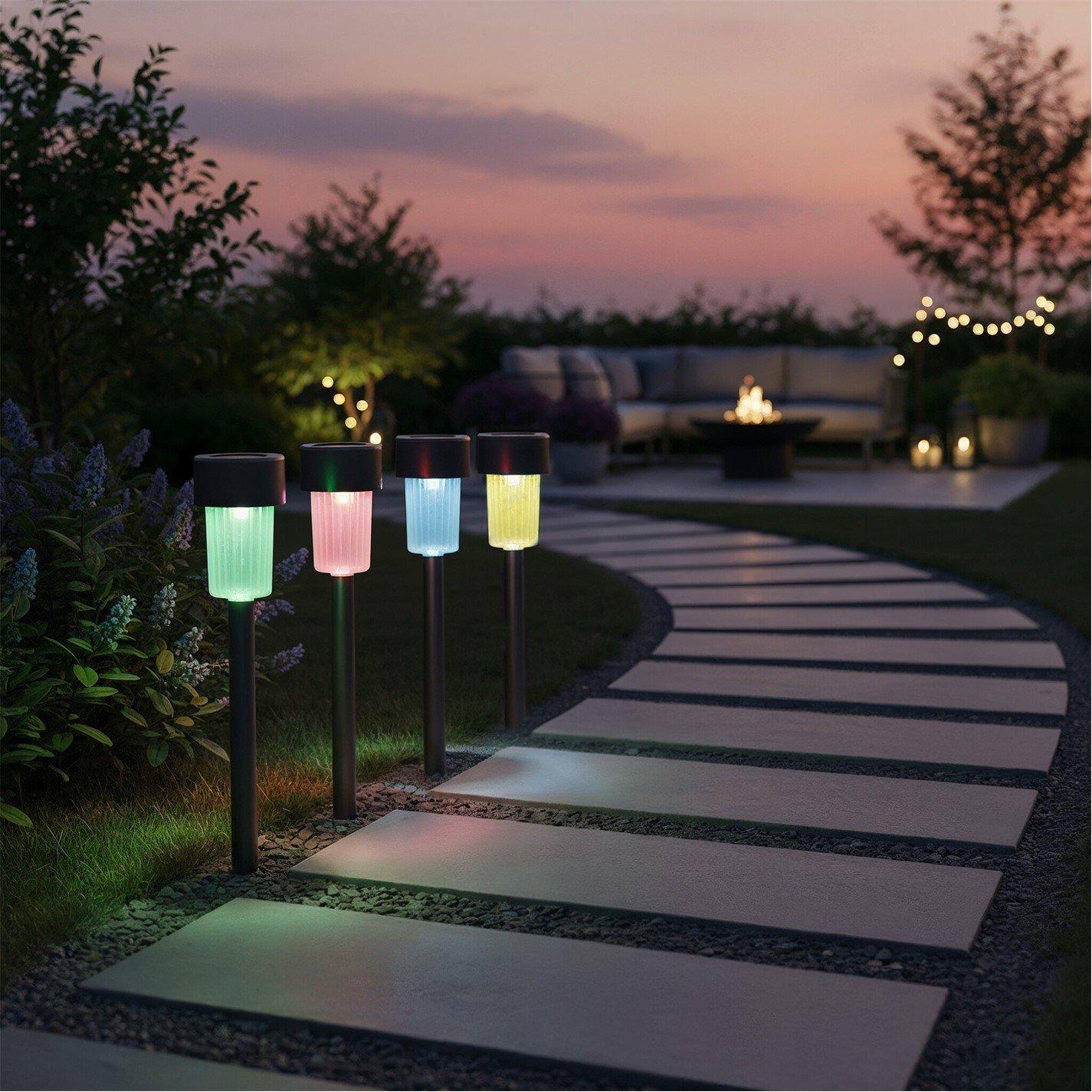 Streetwize Solar Stake Lights - Colour Changing 4-Pack