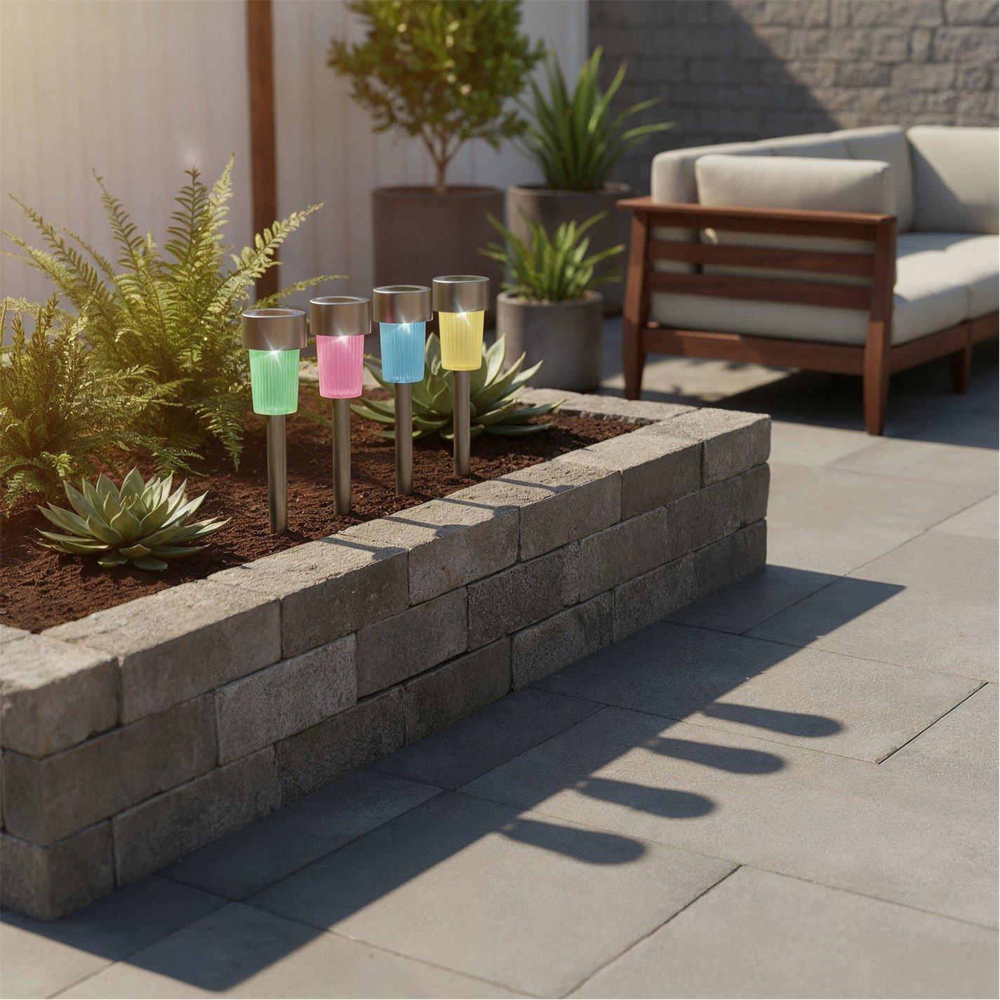 Streetwize Solar Stake Lights - Colour Changing 4-Pack