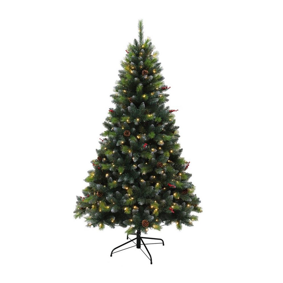 7ft Pre Lit Green Cones Christmas Tree