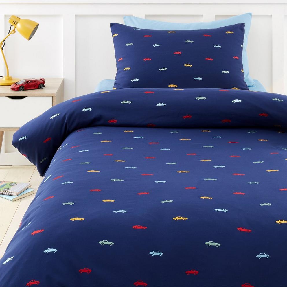 Embroidered Cars Soft Microfibre Duvet Cover Set