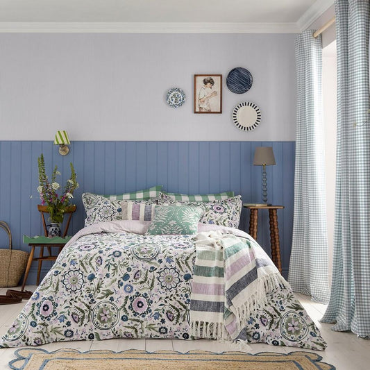 Festival Flowers Duvet Cover Set Green