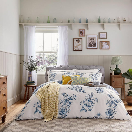 Honey Floral Duvet Cover Set Navy