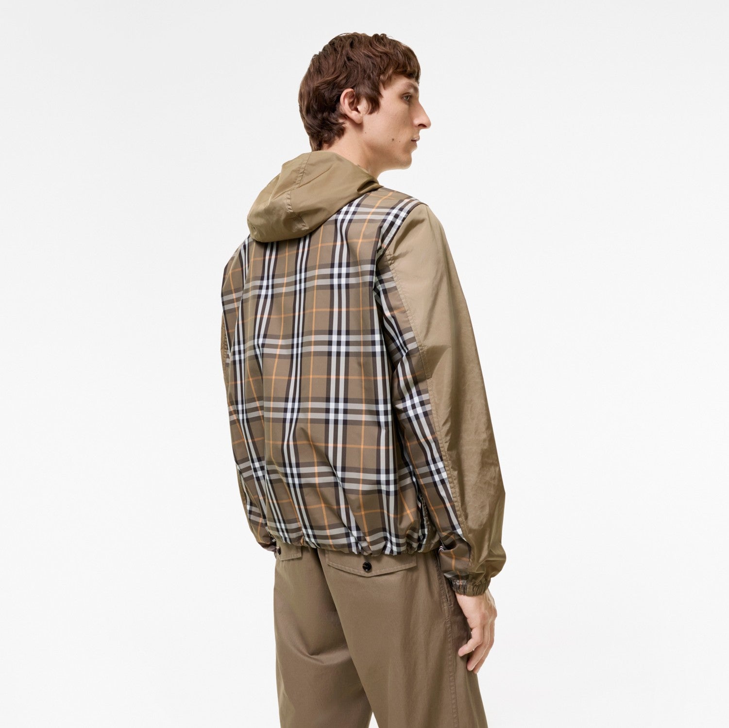 Check Trim Nylon Newport Hooded Jacket