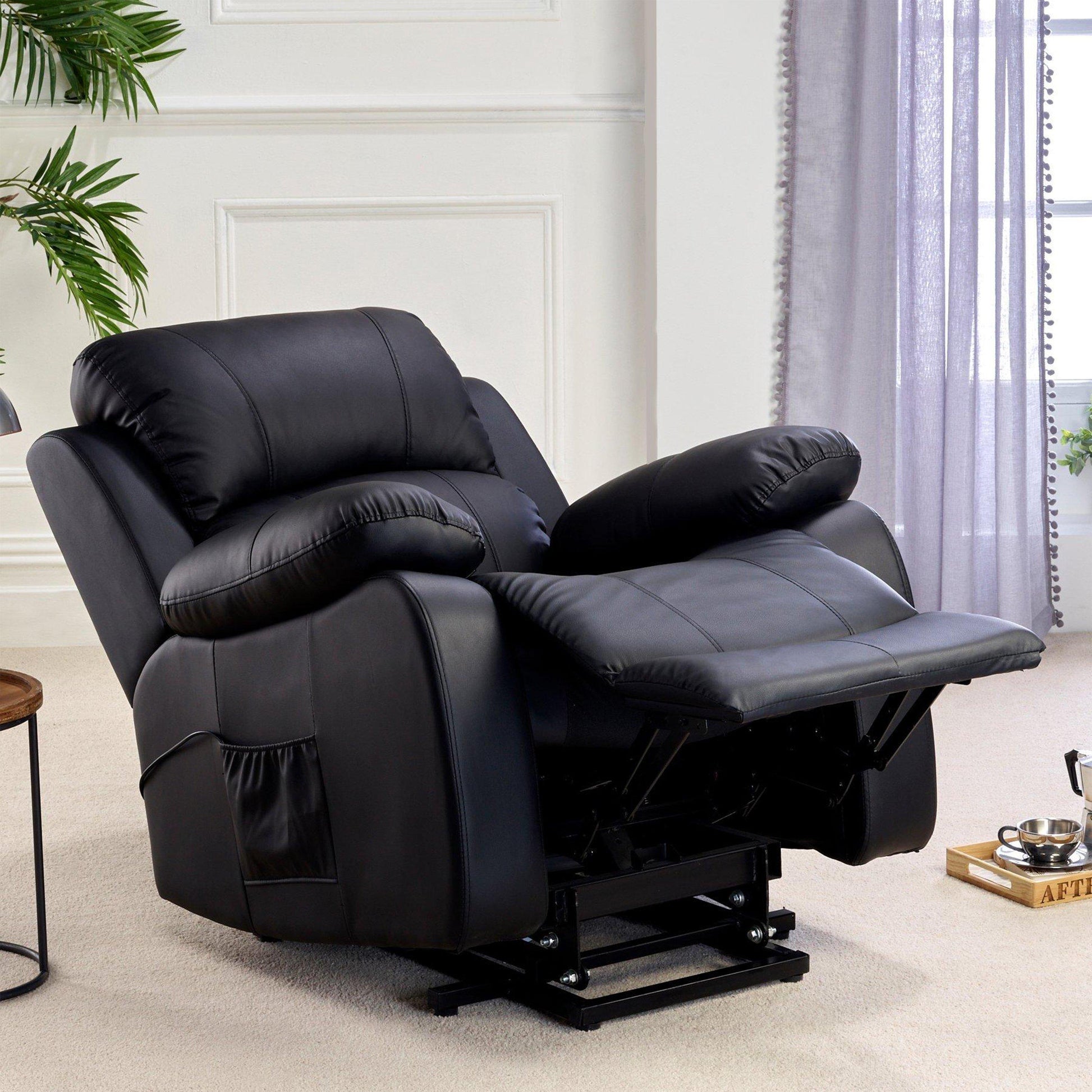 Grey Faux Leather Electric Rise Recliner