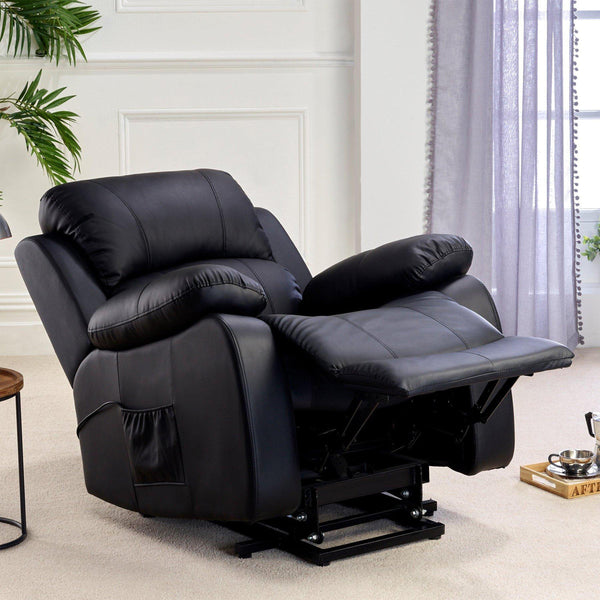 Grey Faux Leather Electric Rise Recliner