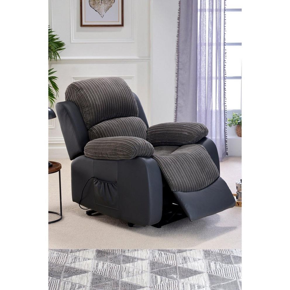 Canterbury Cord/Faux Leather Electric Rise Recliner