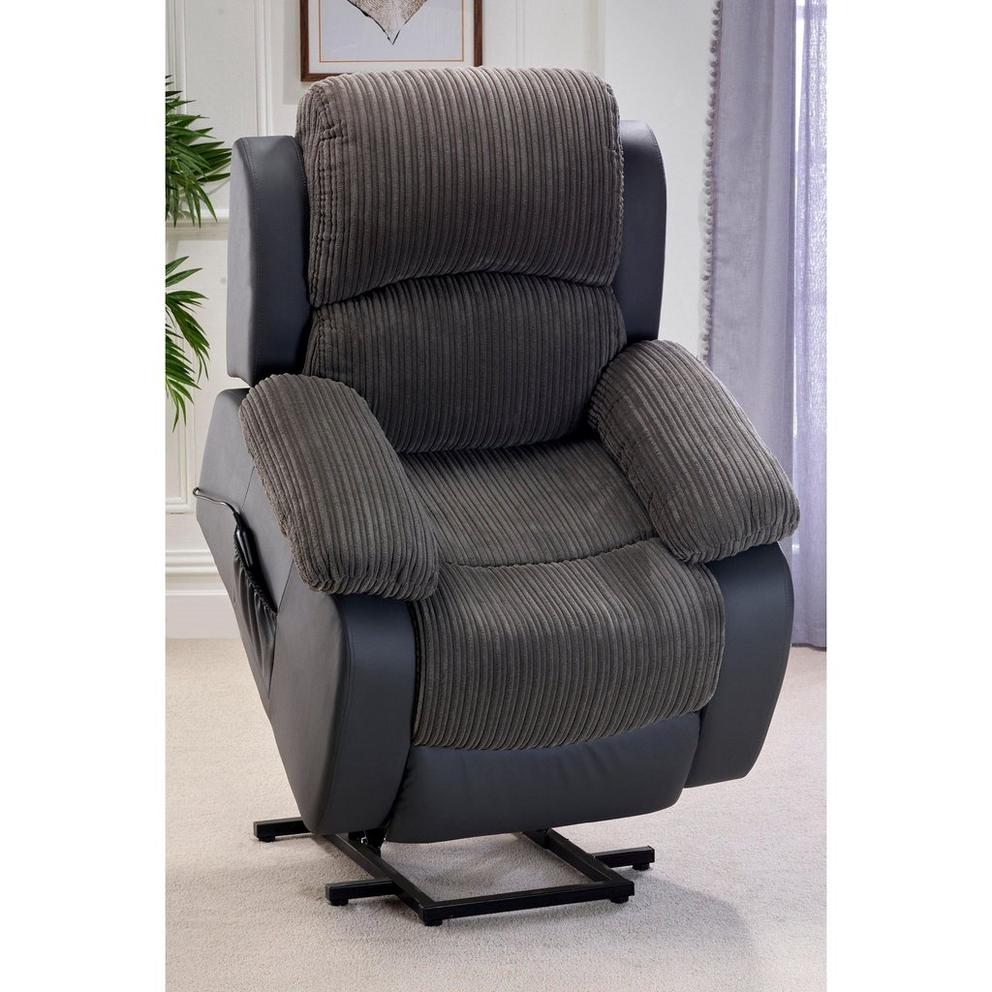 Canterbury Cord/Faux Leather Electric Rise Recliner