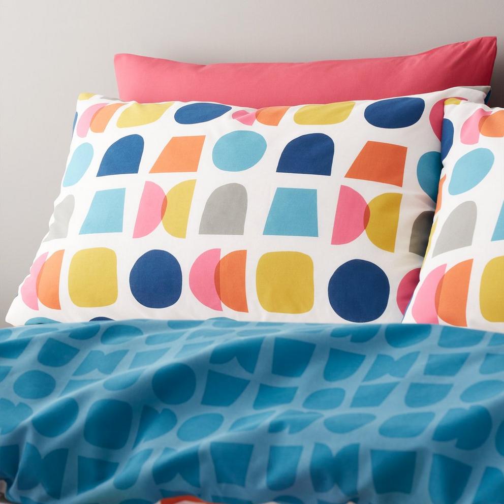 Connect Geo Reversible Duvet Cover Set Teal