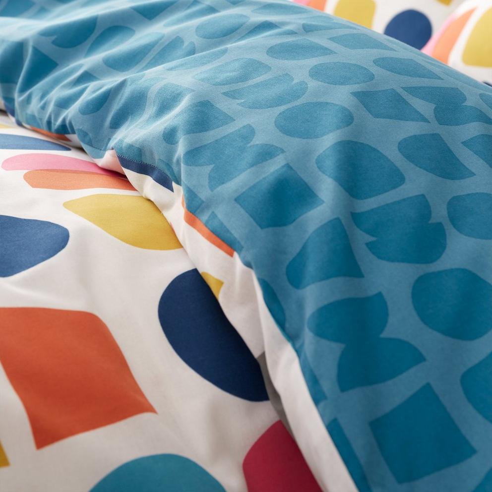 Connect Geo Reversible Duvet Cover Set Teal