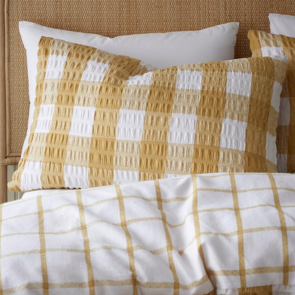 Brushed Seersucker Gingham Duvet Cover Set