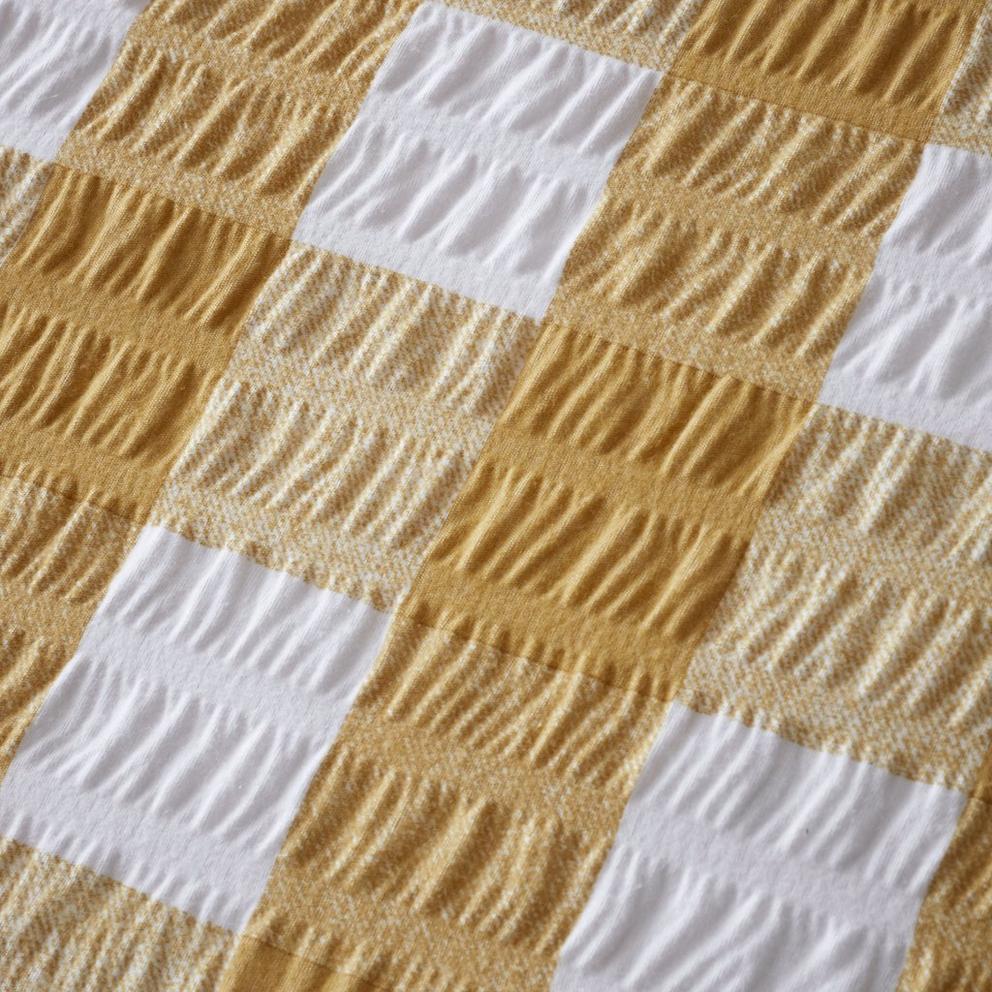 Brushed Seersucker Gingham Duvet Cover Set