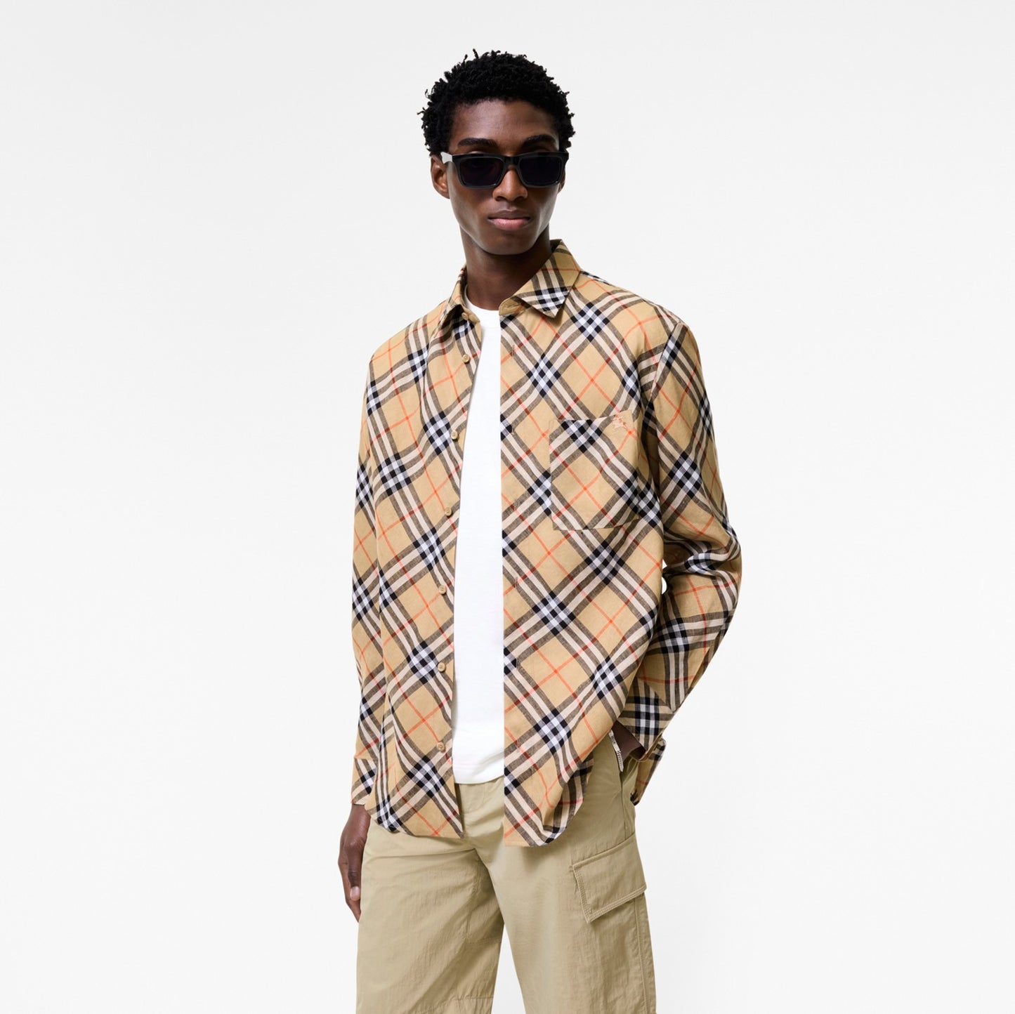 Relaxed Fit Check Linen Shirt