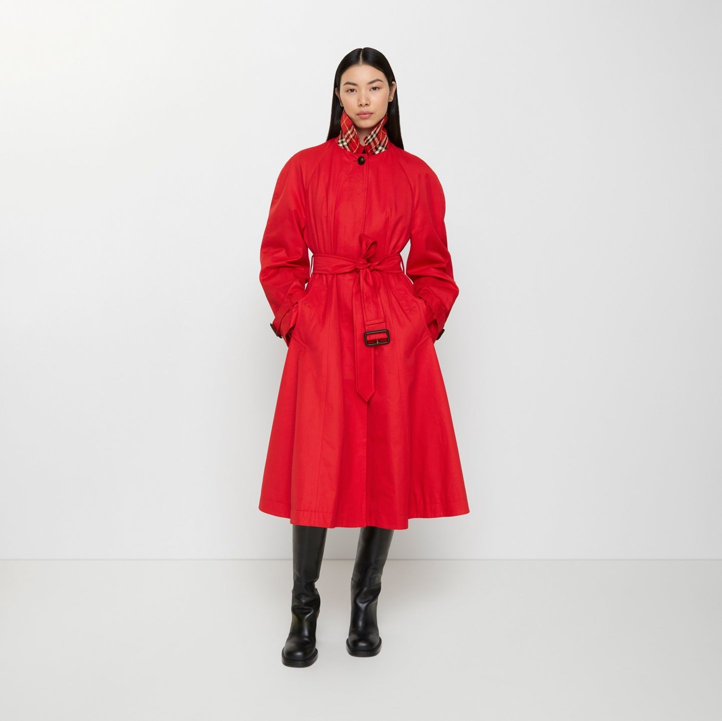 Long Gabardine Ellingham Fit-and-flare Car Coat