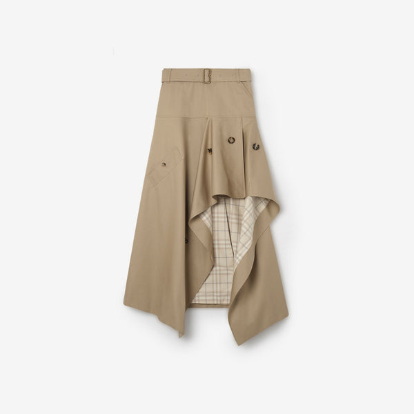 Gabardine Asymmetric Trench Skirt