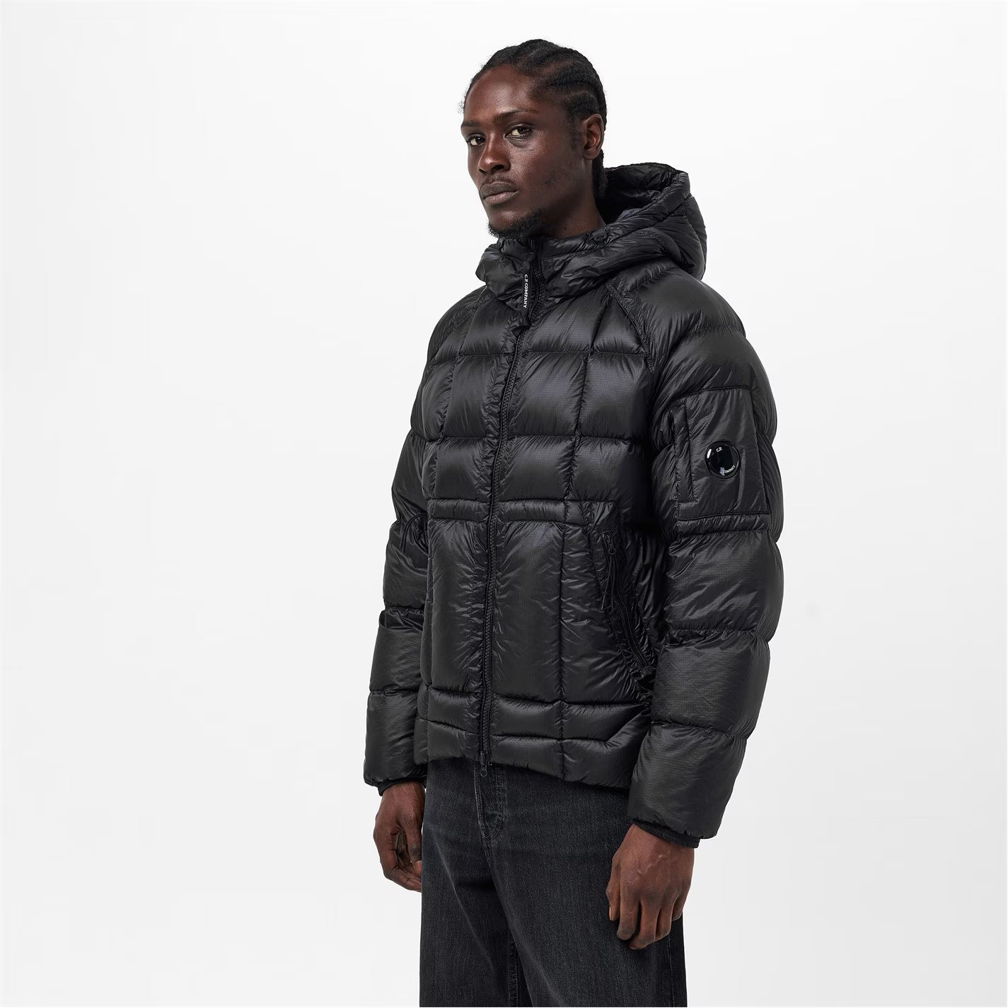 CP COMPANY Men's DD Shell Medium Down Hip Length Hooded Medium Puffer Jacket