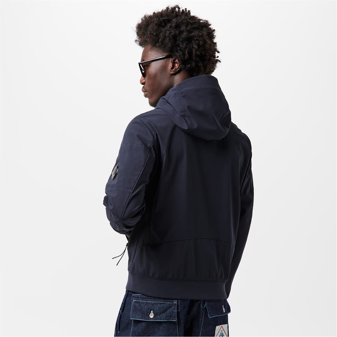 CP COMPANY Men's Lens Windproof Hooded Long Sleeve Softshell Jacket