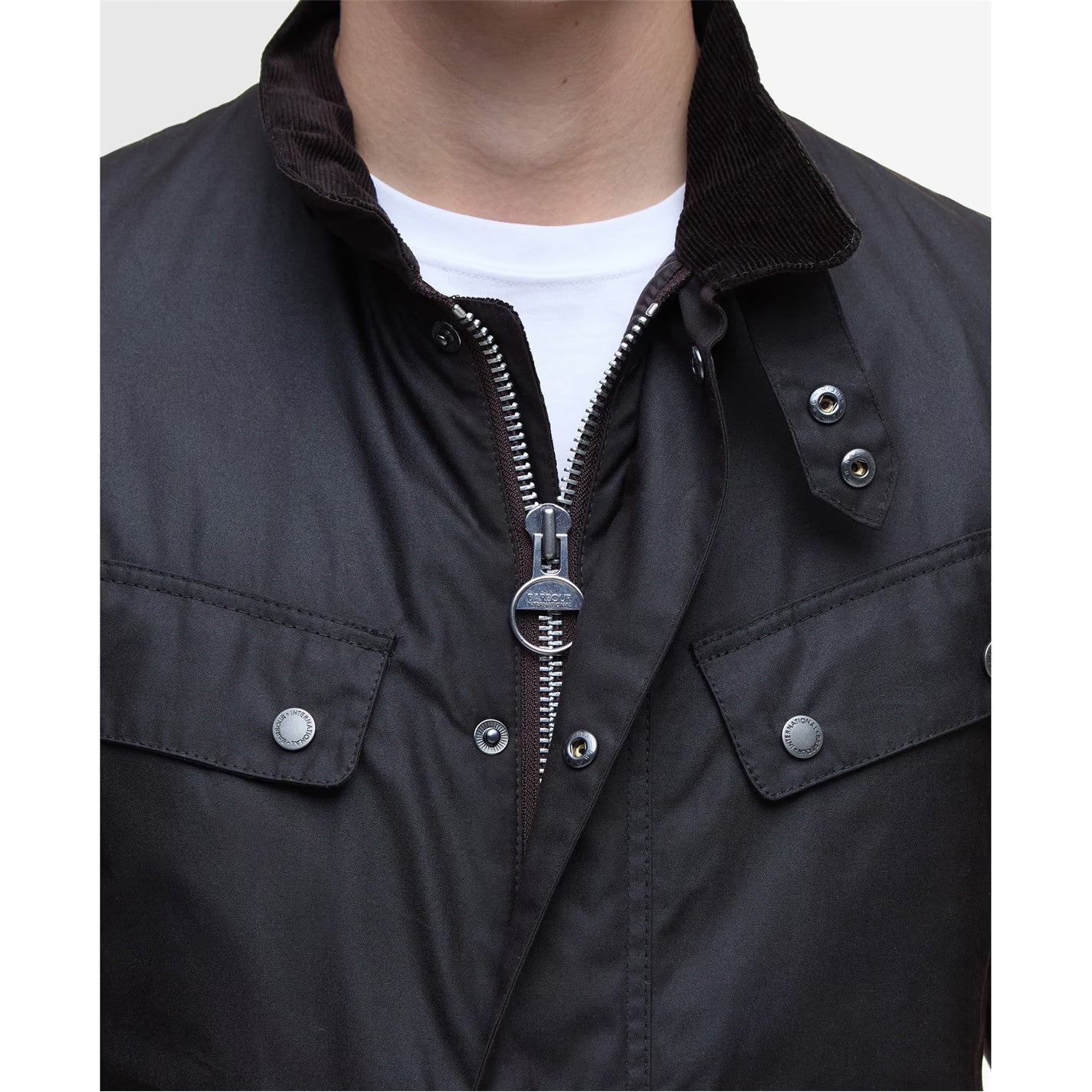 Barbour International Men's Duke Water Resistant Windproof Cotton Long Sleeve Wax Jacket