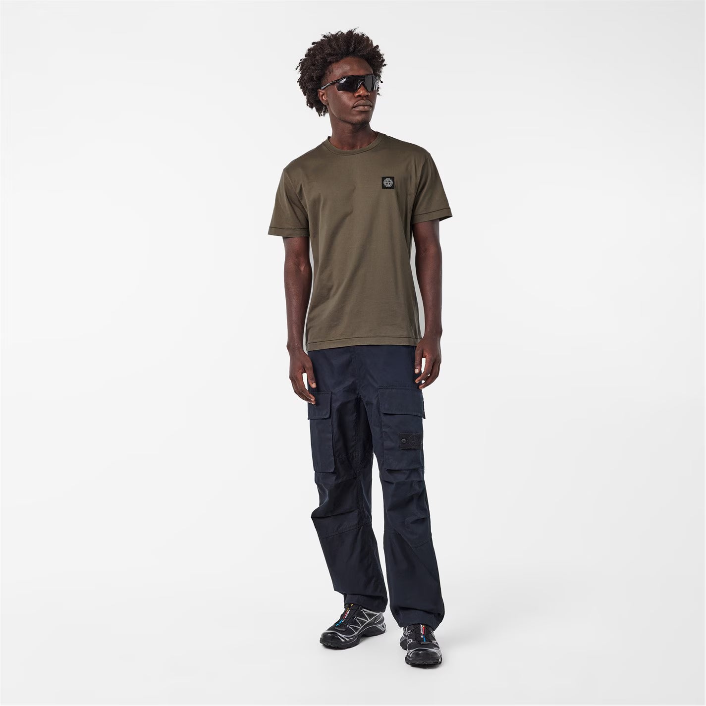STONE ISLAND Men's Cotton Compass Logo Patch T-Shirt