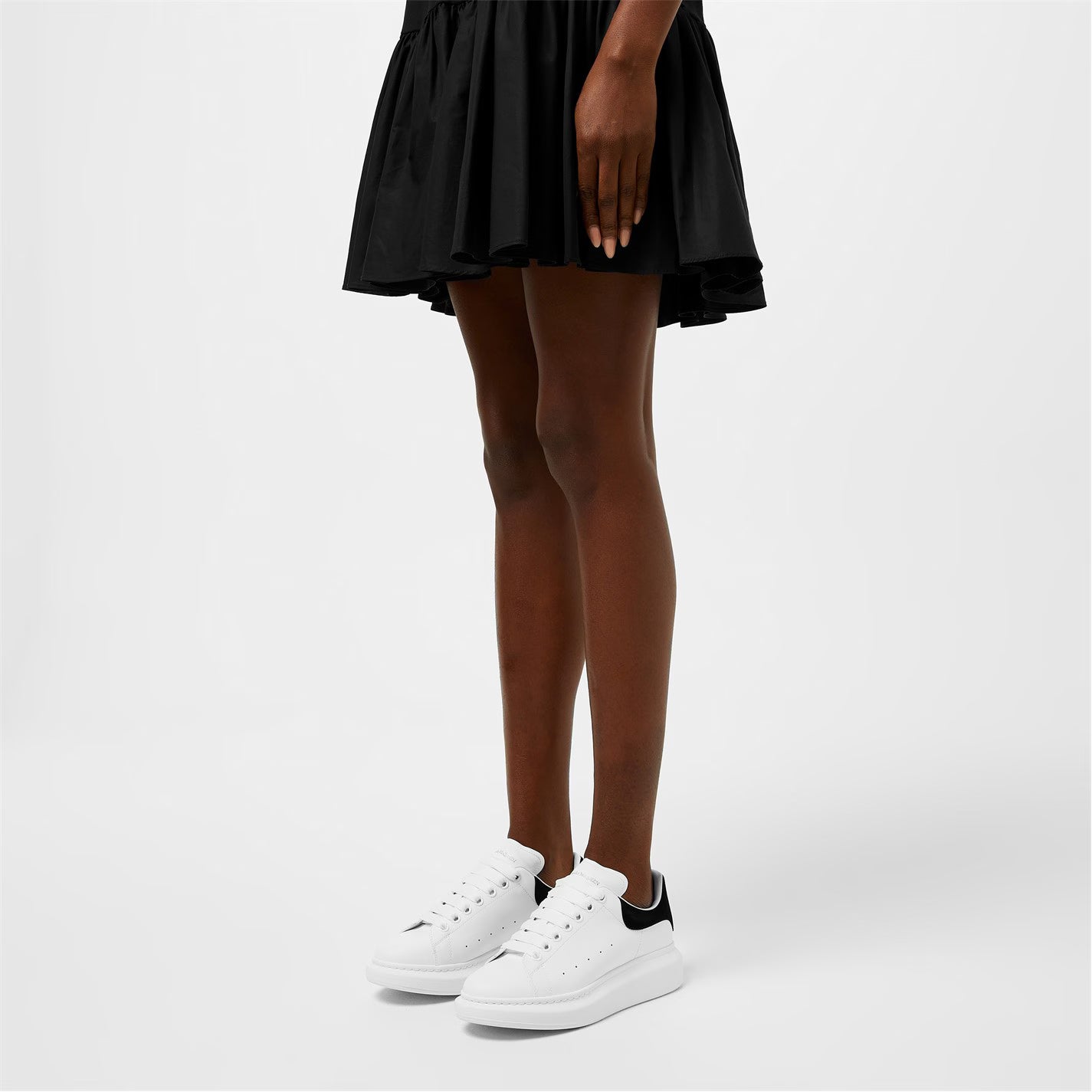 Women's Logo Print Leather Oversized Trainers