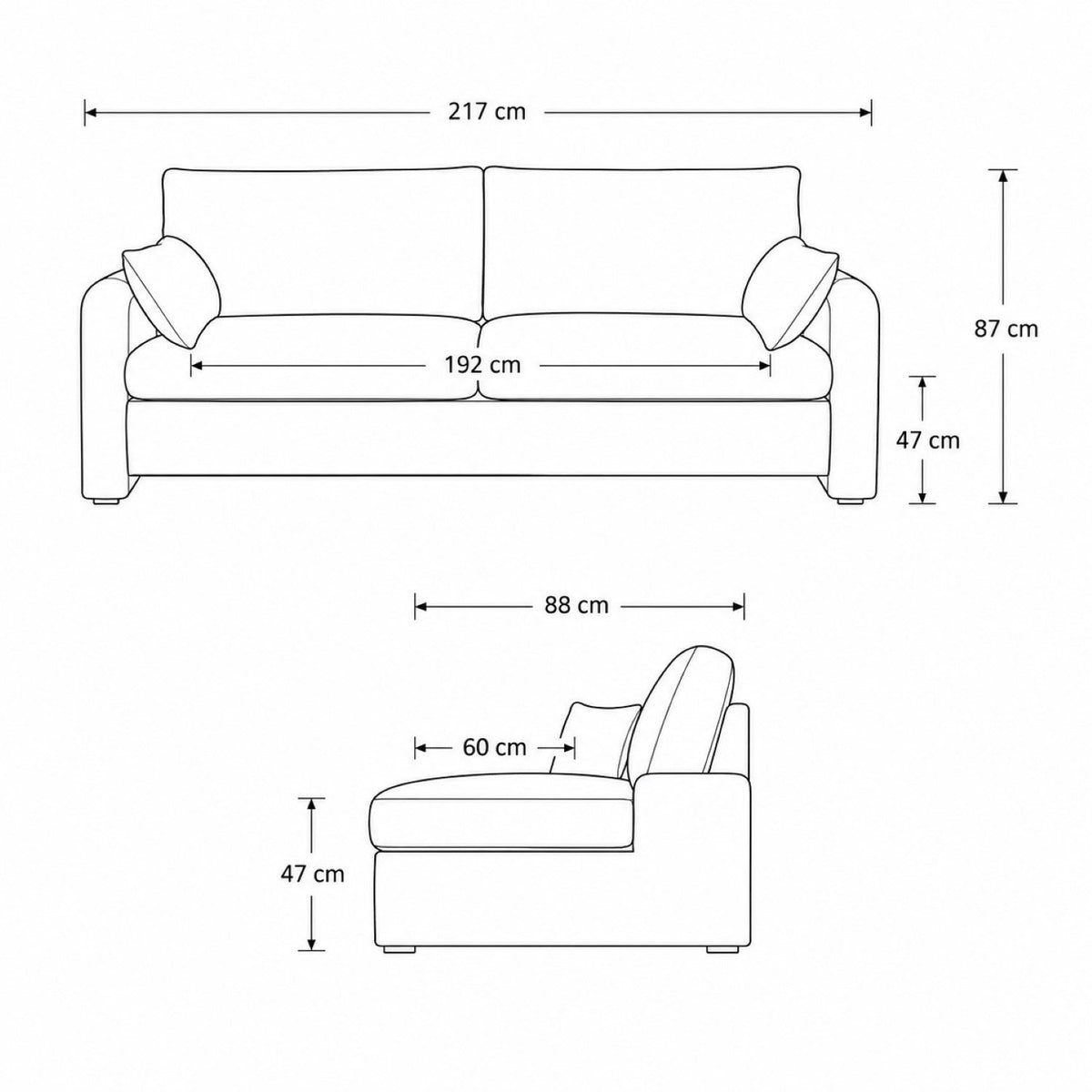 Artemis Home Shorewood 3 Seat Fabric Sofa - Oatmeal