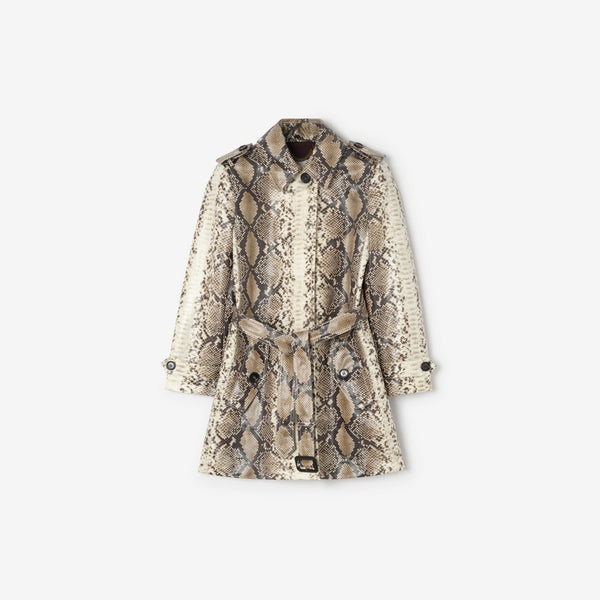 Short Python Print Coated Cotton Stonehaven Car Coat