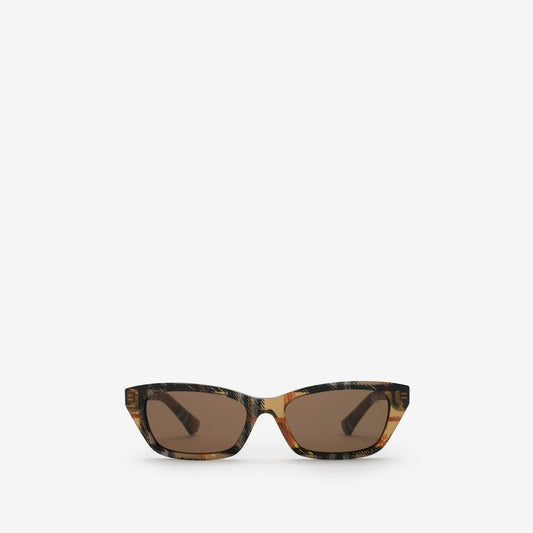 Gradient Check Rectangular Sunglasses