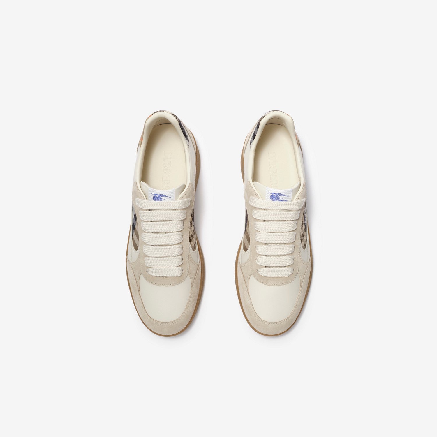 Leather, Suede and Check Terrace Sneakers